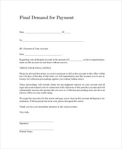 demand letter template payment demand letter