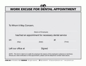 dentist note for work dental excuse note template we work excuse for dental appointment x