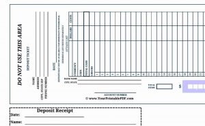 deposit slip templates bank deposit slips template