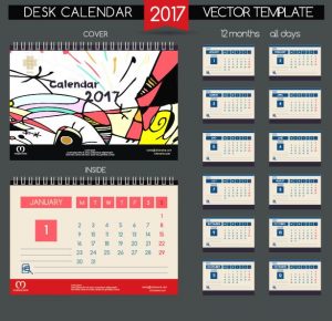 desk calendar desk calendar vector retro template
