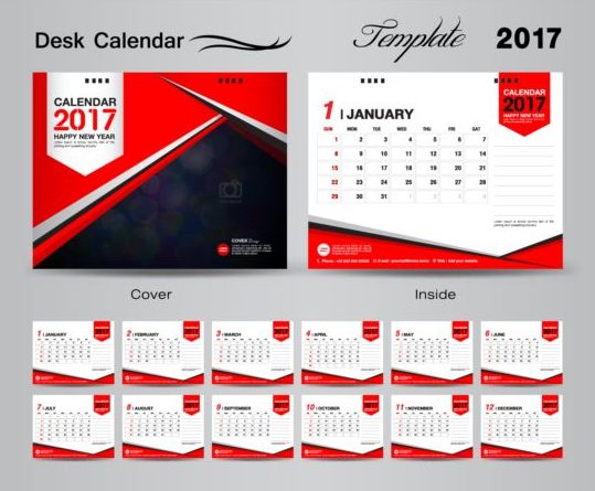 desk calendar 2017