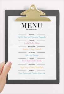 dinner party menu template weekly dinner party menu template