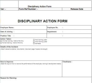 disciplinary action form disciplinary action form free download