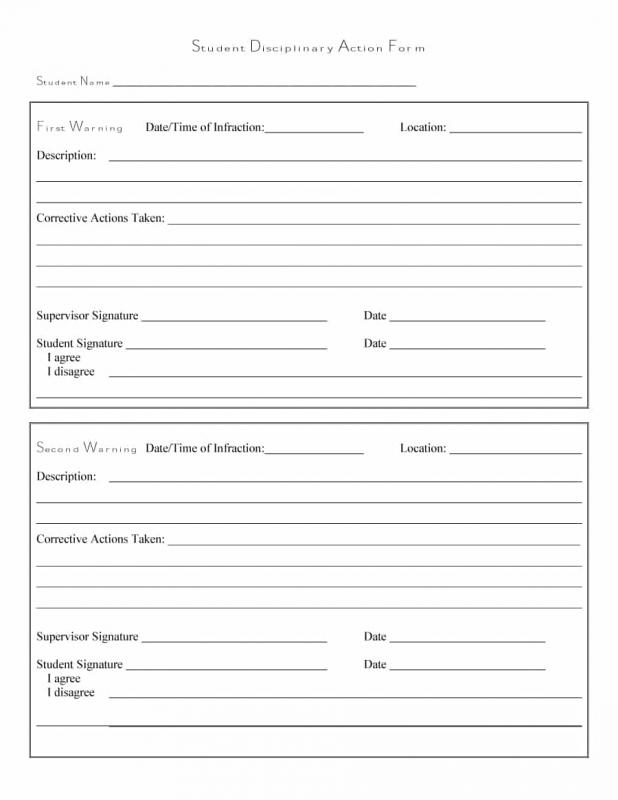 disciplinary action form template
