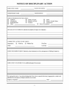 disciplinary write up form employee write up form