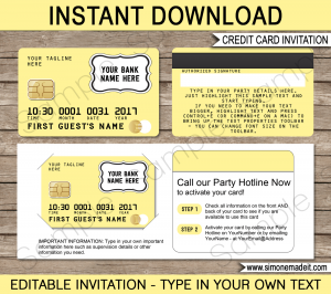 diy candy bar wrappers credit card invitations yellow editable and printable
