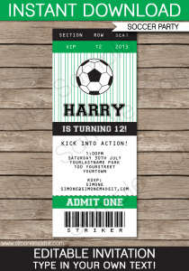 diy candy bar wrappers printable soccer ticket invitation