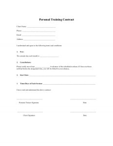 dj contract templates personal training contract template