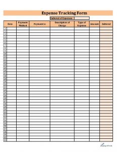 dl calendar template printable expense tracking sheet