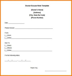 doctor excuse note for work doctors excuse letter free doctor excuse note template