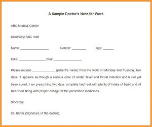 doctor excuse template for work fake doctors note for work sample doctors note template for work