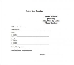 doctor note for work doctor note for employe work free word format