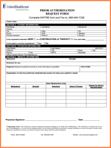 doctors excuse forms uhc prior authorization form united healthcare prior authorization fax form