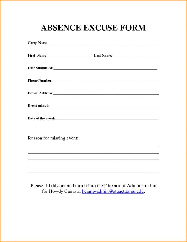 doctors excuse forms