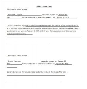 doctors note for school saample doctor note template for word doc download