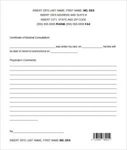 doctors notes templates dentist doctor note template word