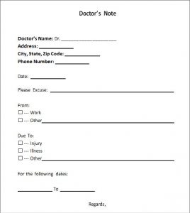 doctors notes templates doctors note template