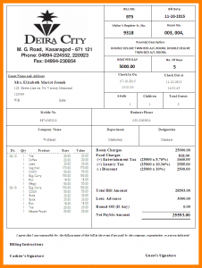 donation letter samples hotel room rent bill format
