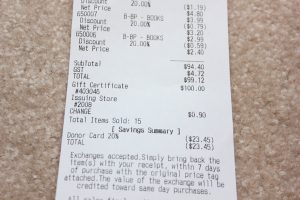 donation tax receipt value village shopping haul