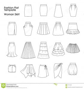 dress designing sketches set fashion flat templates sketches woman skirts collection template