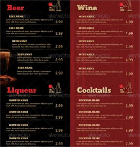 drink menu design spectacular drink menu template