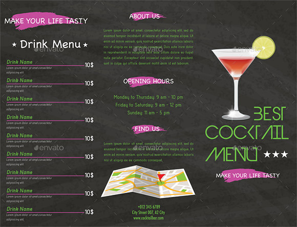 drink menu template