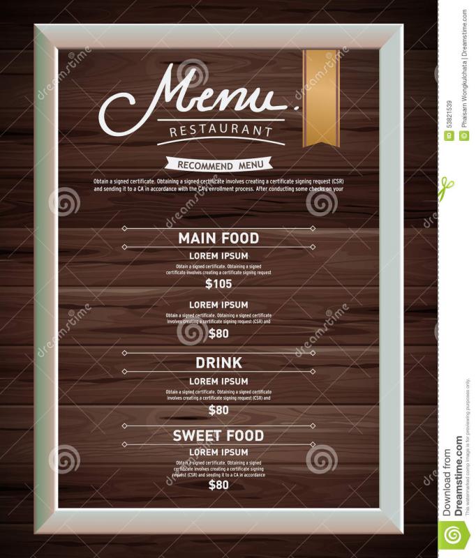 drinks menu template