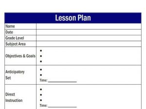 editable weekly lesson plan template lesson plan template