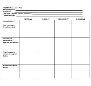editable weekly lesson plan template printable lesson plan template for preschool