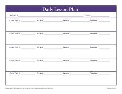 editable weekly lesson plan template