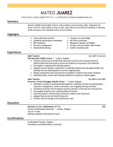 educational resume template teacher education emphasis