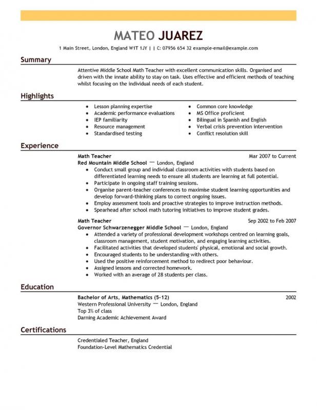 educational resume template