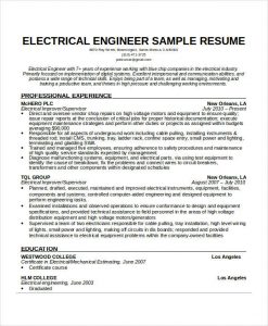 electrical engineer resume electrical engineering resume sample