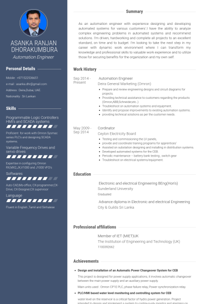 electronic technician resume