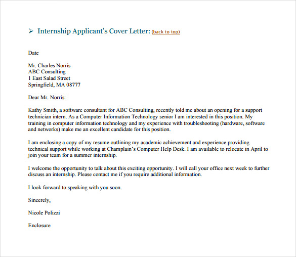 email cover letter sample