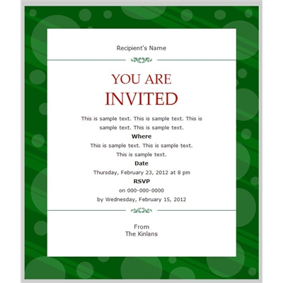 email invitation template