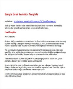email invitation template sample business email invitation template