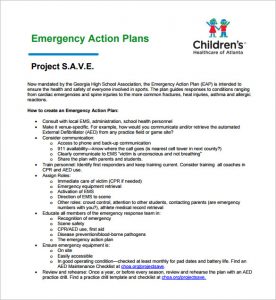 emergency action plan template emergency action plan for sports sample template