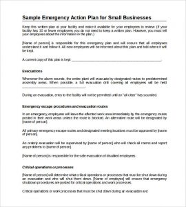 emergency action plan template emergency action plan template word