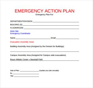 emergency action plans examples free emergency action plan template