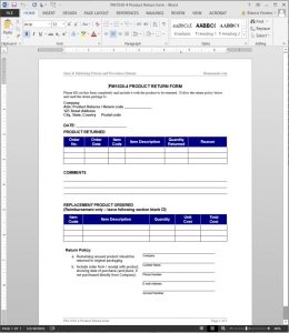 emergency contact form template pm product return form