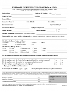 employee accident report blank employee incident report form d