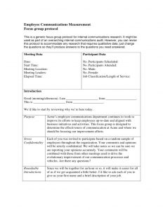 employee agreement template employee communications focus group protocol