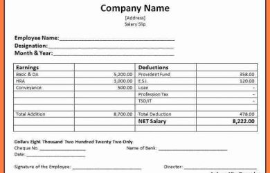 employee application pdf salary payment slip employees employee payslip template excel