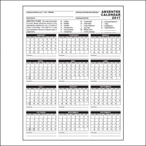 employee attendance calendar absentee calendar web