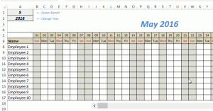 employee attendance calendar leave tracker excel template excel leave tracker change month rjkwfc