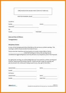 employee disciplinary action form written warning template written warning template cyberuse pertaining to written warning template