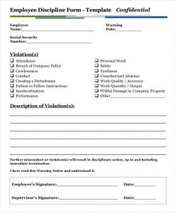 employee discipline form employee discipline write up form template