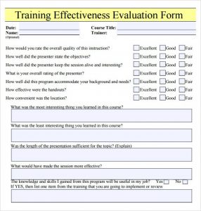 employee evaluation form pdf training evaluation form download free documents in word pdf