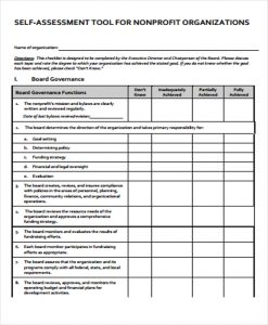 employee evaluation sample non profit board self evaluation form